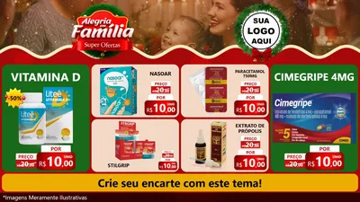 Modelo de TV para TV Horizontal com o tema Alegria Em Família - Super Ofertas para Farmácia
