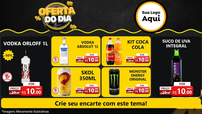 Modelo de TV para TV Horizontal com o tema Oferta Do Dia para Distribuidora de bebidas