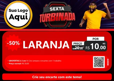 Modelo de Cartaz para Cartaz A4 Horizontal com o tema Sexta Turbinada para Hortifrúti