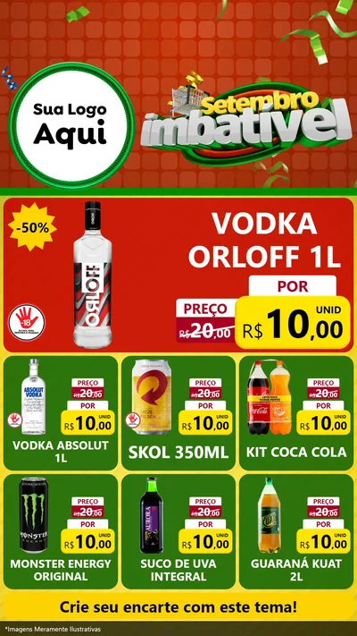 Modelo de Rede Social para Stories com o tema Setembro Imbatível para Distribuidora de bebidas