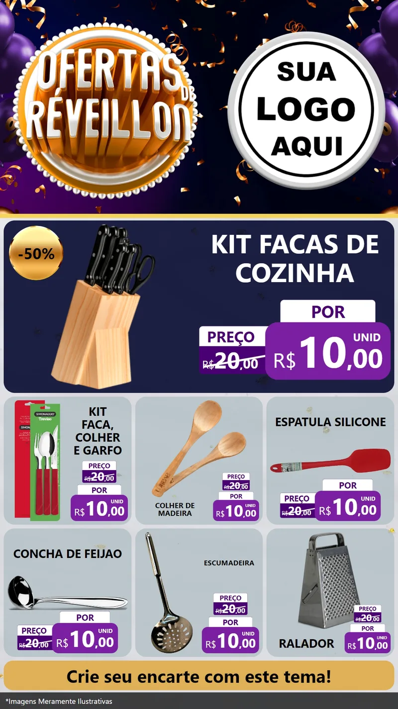 Modelo de Rede Social para Stories com o tema Ofertas de Réveillon para Utilidades Domésticas