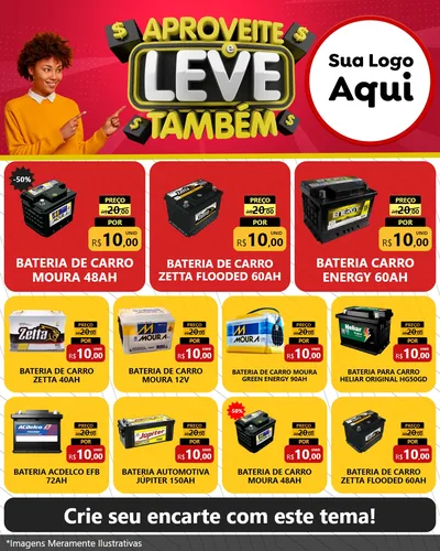 Modelo de Rede Social para Feed Instagram com o tema Aproveite e Leve Também para Baterias Elétricas
