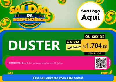 Modelo de Cartaz para Cartaz A4 Horizontal com o tema Saldão da Indepêndencia para Concessionaria de Carros