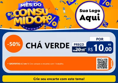 Modelo de Cartaz para Cartaz A4 Horizontal com o tema Mês do Consumidor para Produtos Naturais
