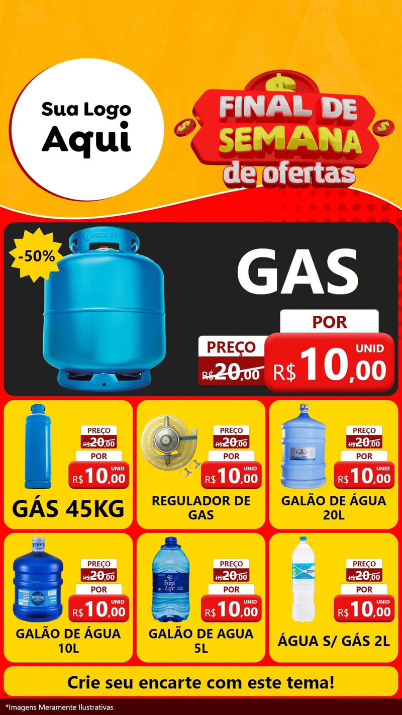 Modelo de Rede Social para Stories com o tema Final de Semana de Ofertas para Água e gás
