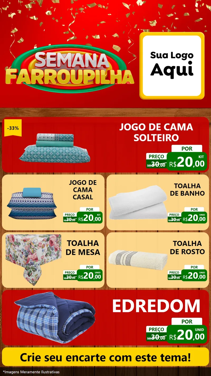 Modelo de TV para TV Vertical com o tema Semana Farroupilha para Cama, Mesa e Banho