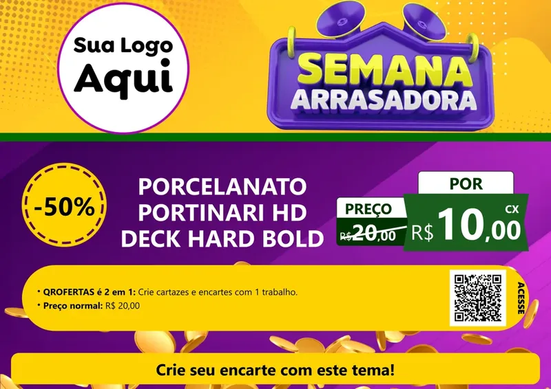 Modelo de Cartaz para Cartaz A4 Horizontal com o tema Semana Arrasadora para Pisos e revestimentos