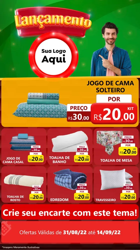 Modelo de Rede Social para Stories com o tema Lançamento para Cama, Mesa e Banho
