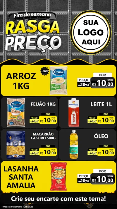 Modelo de TV para TV Vertical com o tema Fim de Semana Rasga Preço para Supermercado