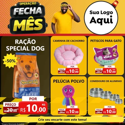 Modelo de Rede Social para Feed Facebook com o tema Operação Fecha Mês para Pet Shop