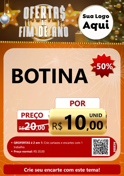 Modelo de Cartaz para Cartaz A4 Vertical com o tema Ofertas de Fim de Ano para Agropecuária