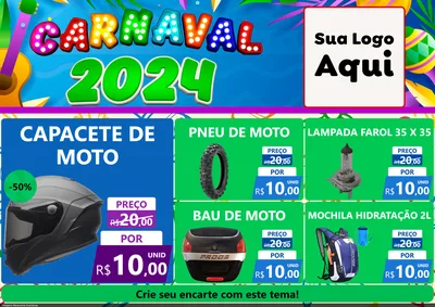 Modelo de Encarte para Encarte A4 Horizontal com o tema Carnaval 2027 para Moto peças