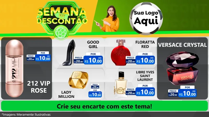 Modelo de TV para TV Horizontal com o tema Semana de Descontão - Copa para Perfumes