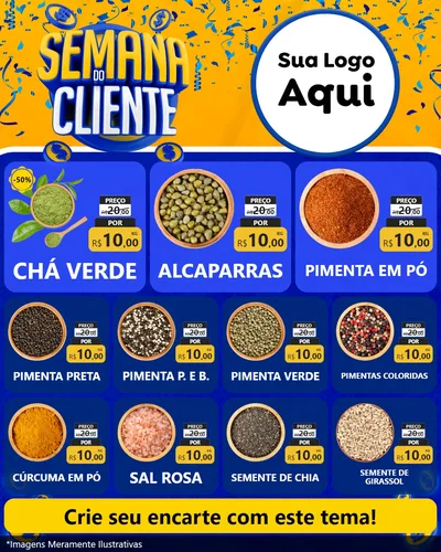 Modelo de Rede Social para Feed Instagram com o tema Semana do Cliente para Produtos Naturais