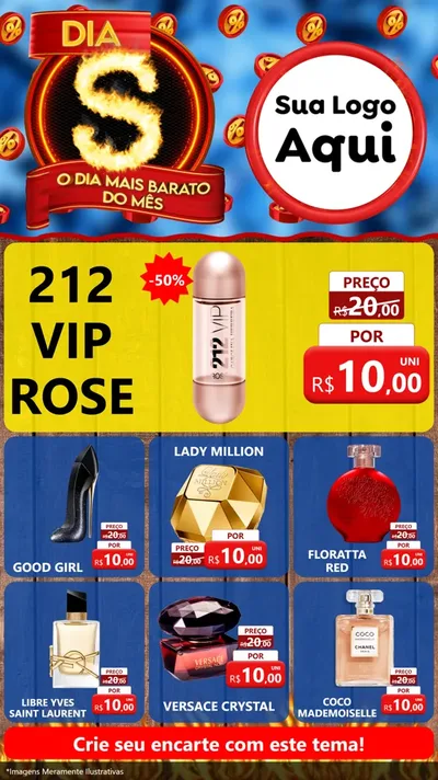 Modelo de Rede Social para Stories com o tema Dia S - O Dia Mais Barato Do Mês para Perfumes