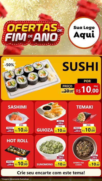 Modelo de Rede Social para Stories com o tema Ofertas de Fim de Ano para Comida japonesa