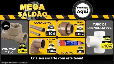 Modelo de TV para TV Horizontal com o tema Mega Saldão para Tubos e conexões