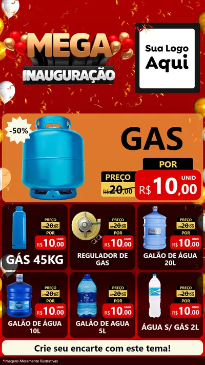Modelo de Rede Social para Stories com o tema Mega Inauguração para Água e gás