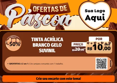 Modelo de Cartaz para Cartaz A4 Horizontal com o tema Ofertas de Páscoa para Tintas e Ferramentas