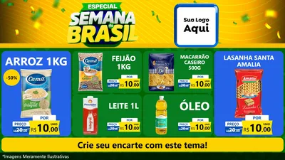 Modelo de TV para TV Horizontal com o tema Especial Semana do Brasil para Supermercado