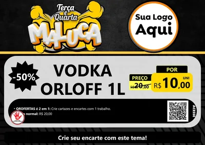 Modelo de Cartaz para Cartaz A4 Horizontal com o tema Terça e Quarta Maluca para Distribuidora de bebidas
