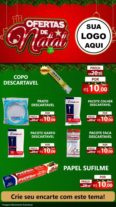Modelo de TV para TV Vertical com o tema Ofertas de Natal para Embalagens