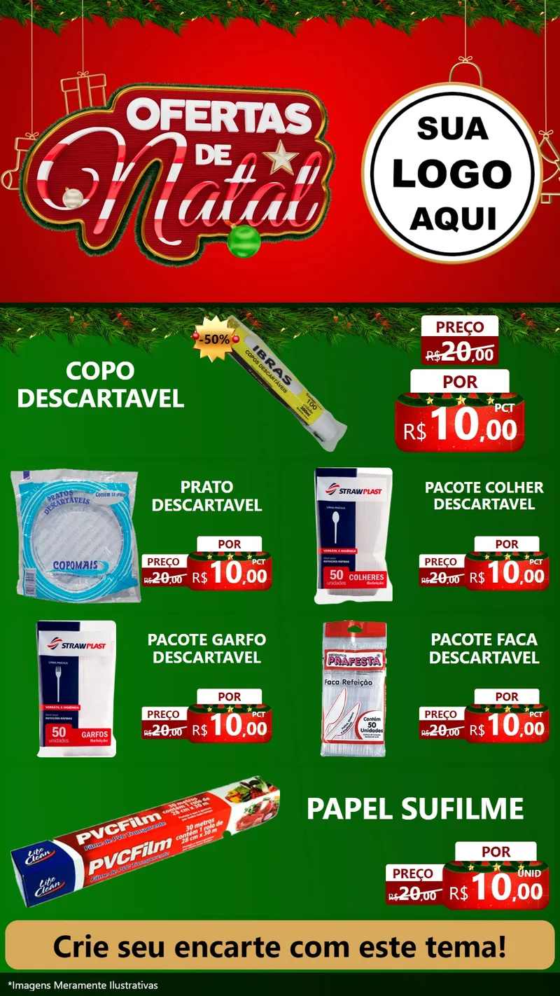 Modelo de TV para TV Vertical com o tema Ofertas de Natal para Embalagens