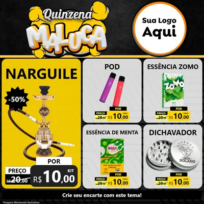 Modelo de Rede Social para Feed Facebook com o tema Quinzena Maluca para Tabacaria