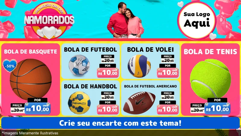 Modelo de TV para TV Horizontal com o tema Promoção Dia dos Namorados para Artigos Esportivos