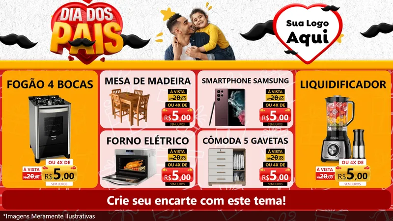 Modelo de TV para TV Horizontal com o tema Dia dos Pais para Móveis e Eletro