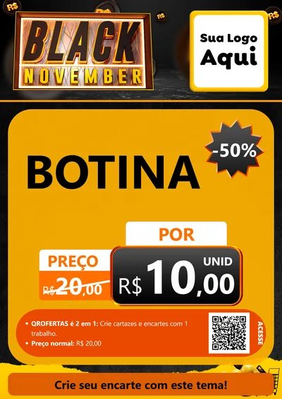 Modelo de Cartaz para Cartaz A4 Vertical com o tema Black November para Agropecuária
