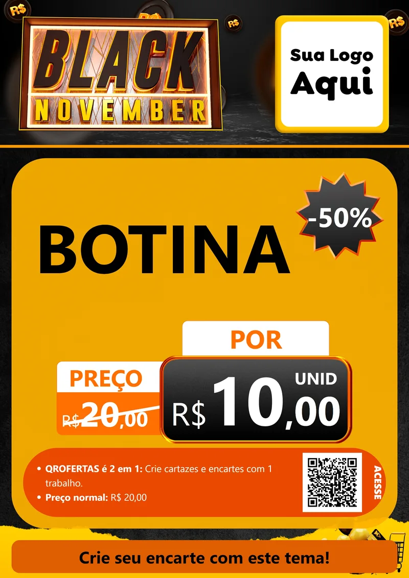 Modelo de Cartaz para Cartaz A4 Vertical com o tema Black November para Agropecuária