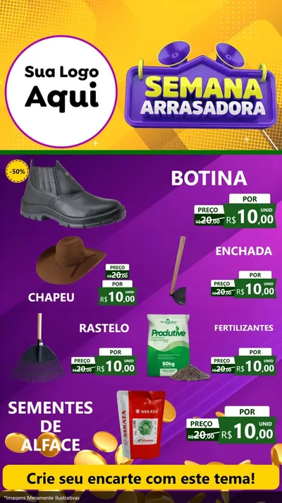 Modelo de TV para TV Vertical com o tema Semana Arrasadora para Agropecuária