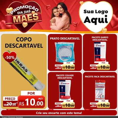 Modelo de Rede Social para Feed Facebook com o tema Promoção Dia das Mães para Embalagens