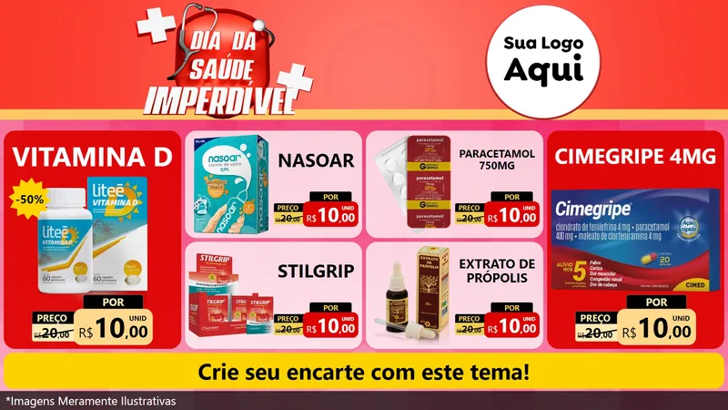 Modelo de TV para TV Horizontal com o tema Dia da Saúde Imperdível para Farmácia