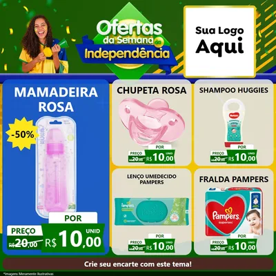 Modelo de Rede Social para Feed Facebook com o tema Ofertas da Semana da Independência para Bebês
