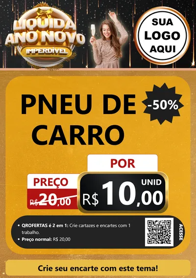 Modelo de Cartaz para Cartaz A4 Vertical com o tema Liquida Ano Novo Imperdível para Auto peças