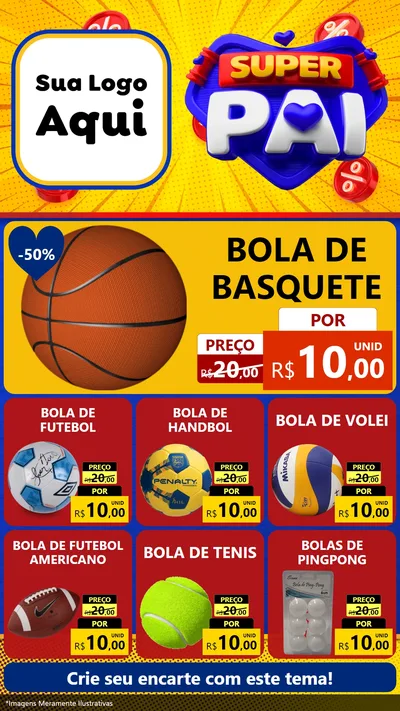 Modelo de Rede Social para Stories com o tema Super Pai para Artigos Esportivos