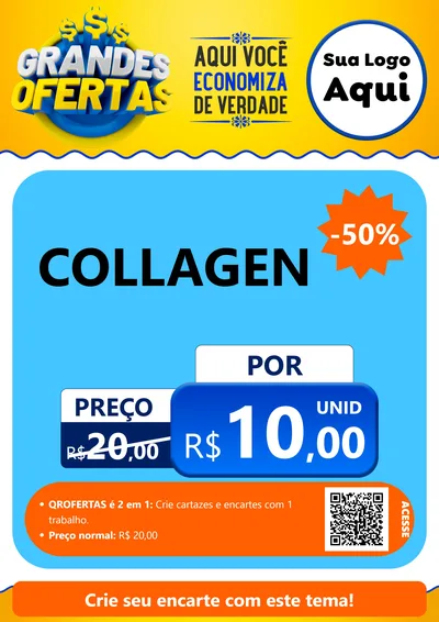 Modelo de Cartaz para Cartaz A4 Vertical com o tema Grandes Ofertas para Suplementos alimentares