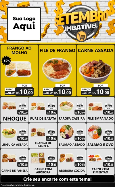 Modelo de Encarte para Encarte Grande com o tema Setembro Imbatível para Restaurante