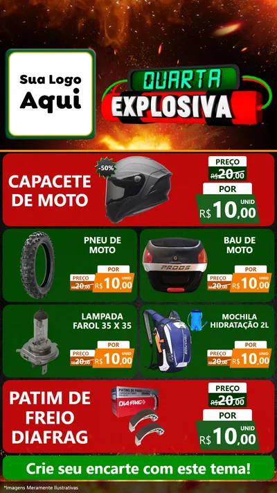 Modelo de TV para TV Vertical com o tema Quarta Explosiva para Moto peças