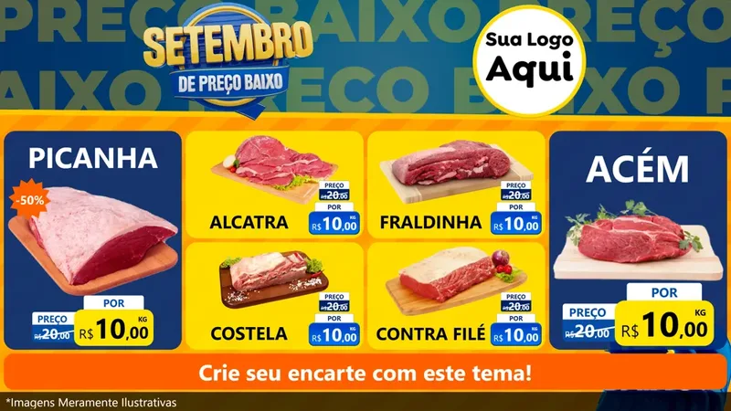 Modelo de TV para TV Horizontal com o tema Setembro De Preço Baixo para Açougue