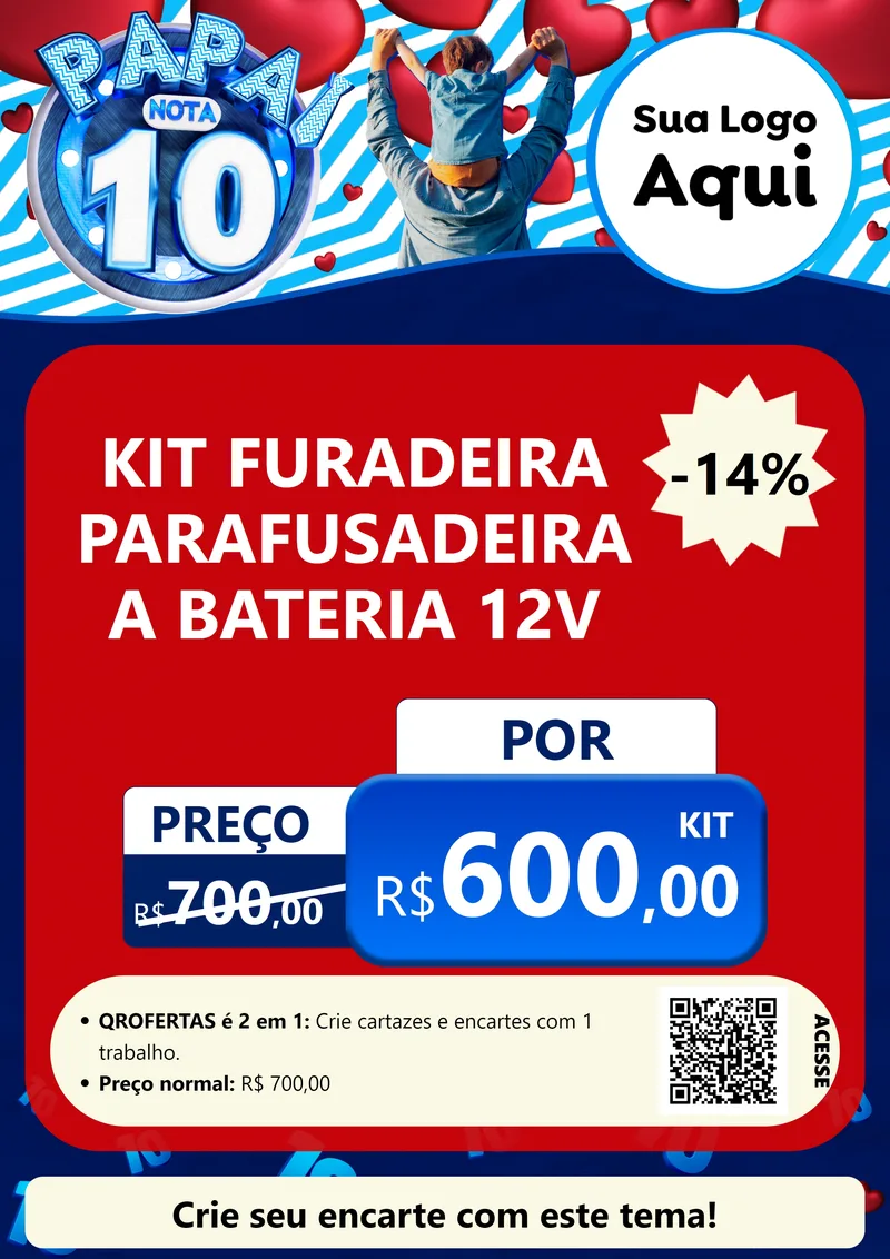 Modelo de Cartaz para Cartaz A4 Vertical com o tema Papai Nota 10 para Maquinas e Ferramentas
