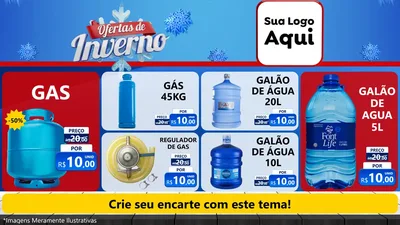 Modelo de TV para TV Horizontal com o tema Ofertas de Inverno para Água e gás