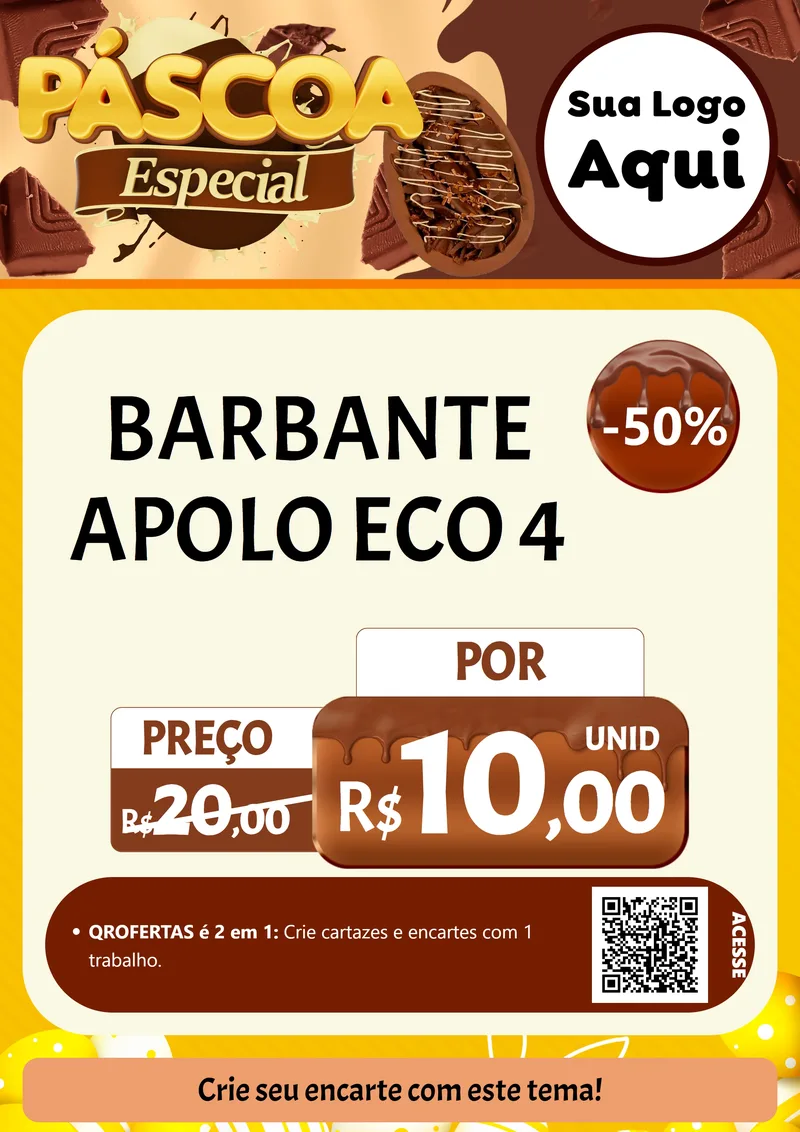 Modelo de Cartaz para Cartaz A4 Vertical com o tema Páscoa Especial para Armarinho e Aviamentos