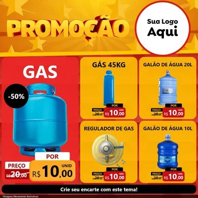 Modelo de Rede Social para Feed Facebook com o tema Promoção para Água e gás