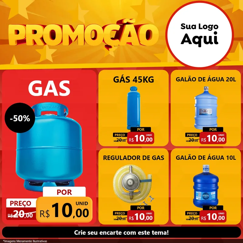Modelo de Rede Social para Feed Facebook com o tema Promoção para Água e gás