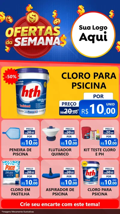 Modelo de Rede Social para Stories com o tema Ofertas Da Semana para Produtos para Piscina