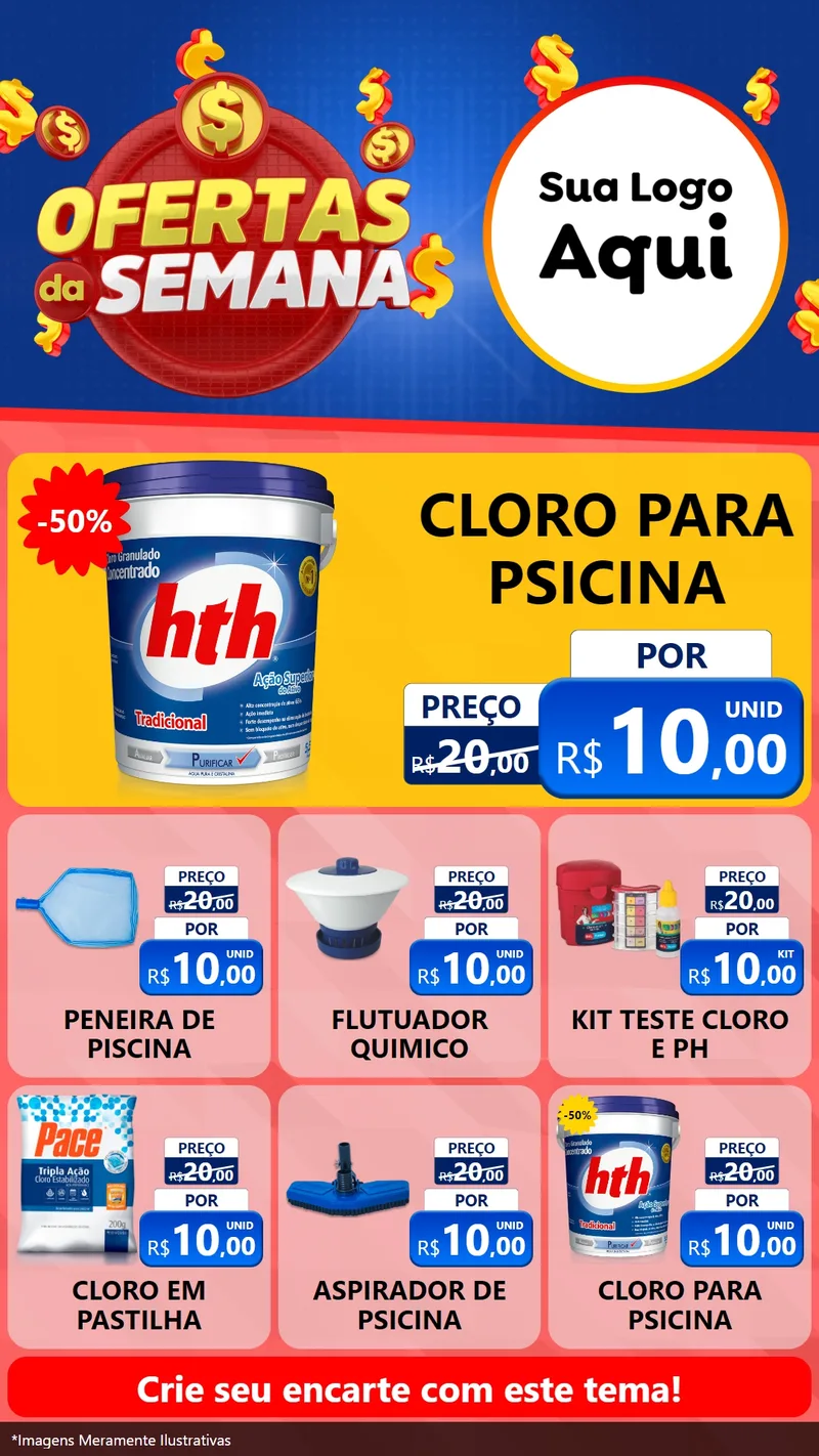 Modelo de Rede Social para Stories com o tema Ofertas Da Semana para Produtos para Piscina