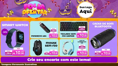 Modelo de TV para TV Horizontal com o tema Folia de Ofertas para Informática